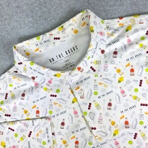 On The Rocks Premium Cocktails Golf Polo Shirt Men's 3XL Martini Drink Pattern